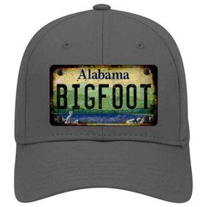 Bigfoot Alabama Rusty Look Metal on Cotton Velcro Hat - Charcoal